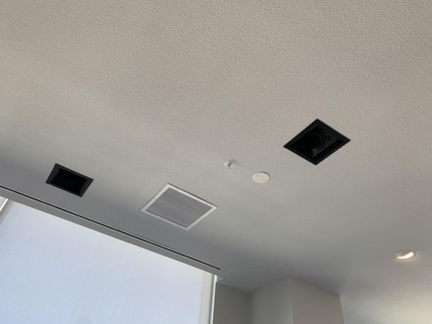 Speakers inset in ceiling